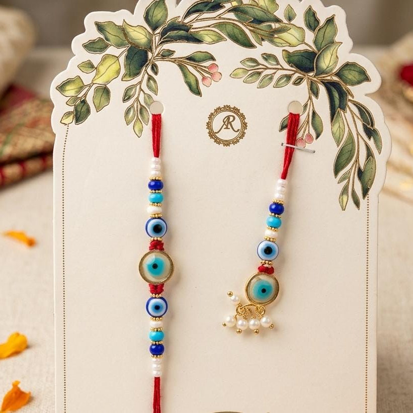 Nazar Guard Duo - Bhaiya Bhabhi matching evil eye Rakhi set